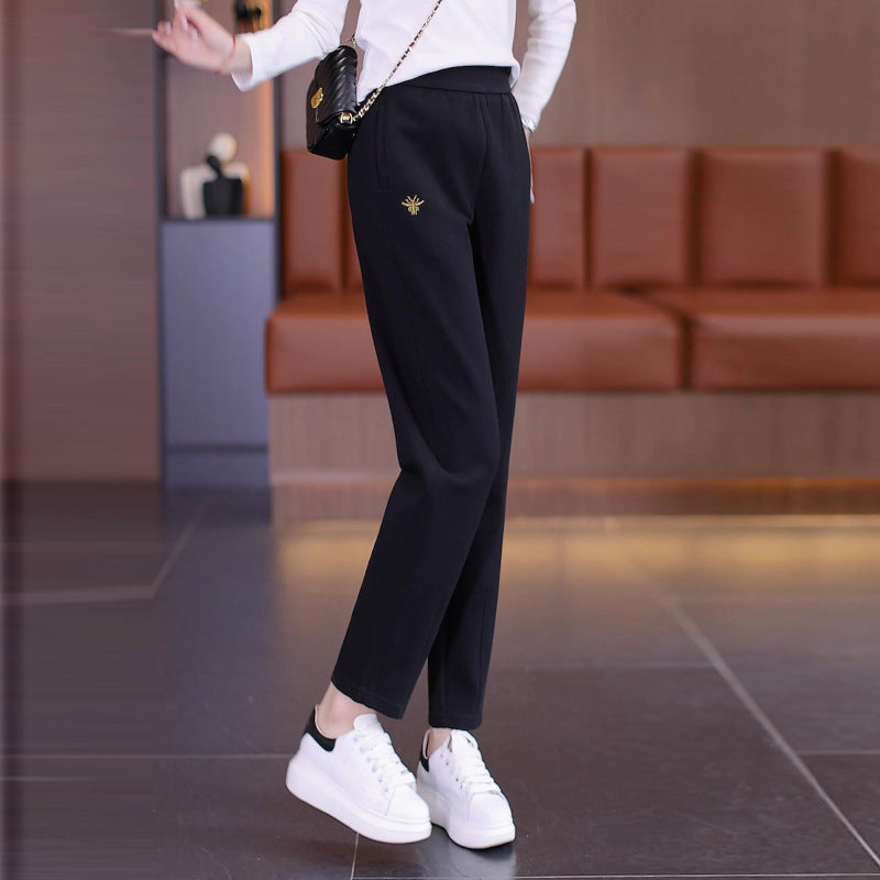 zp451-Korean style simple high waist casual pants women اشتري 1 و إحصول على 1 مجانا