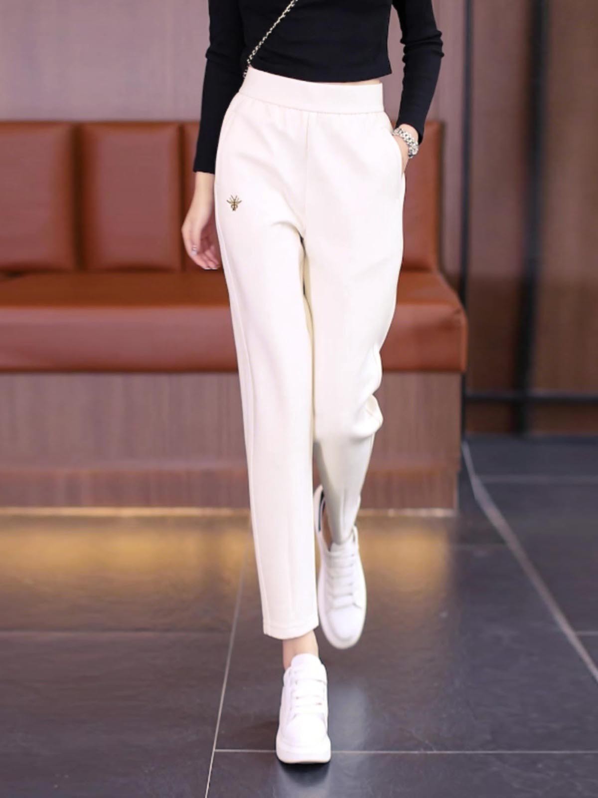 zp451-Korean style simple high waist casual pants women اشتري 1 و إحصول على 1 مجانا