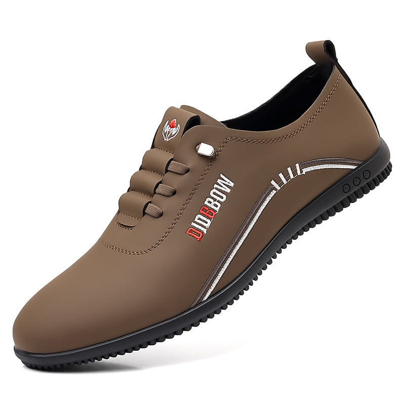 Men's thin trendy casual leather shoes