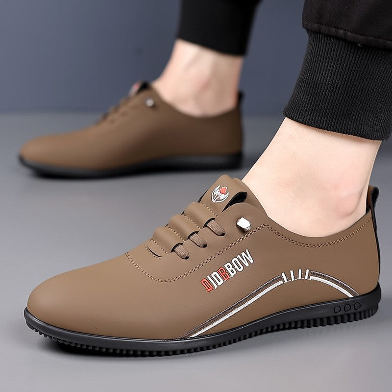 Men's thin trendy casual leather shoes