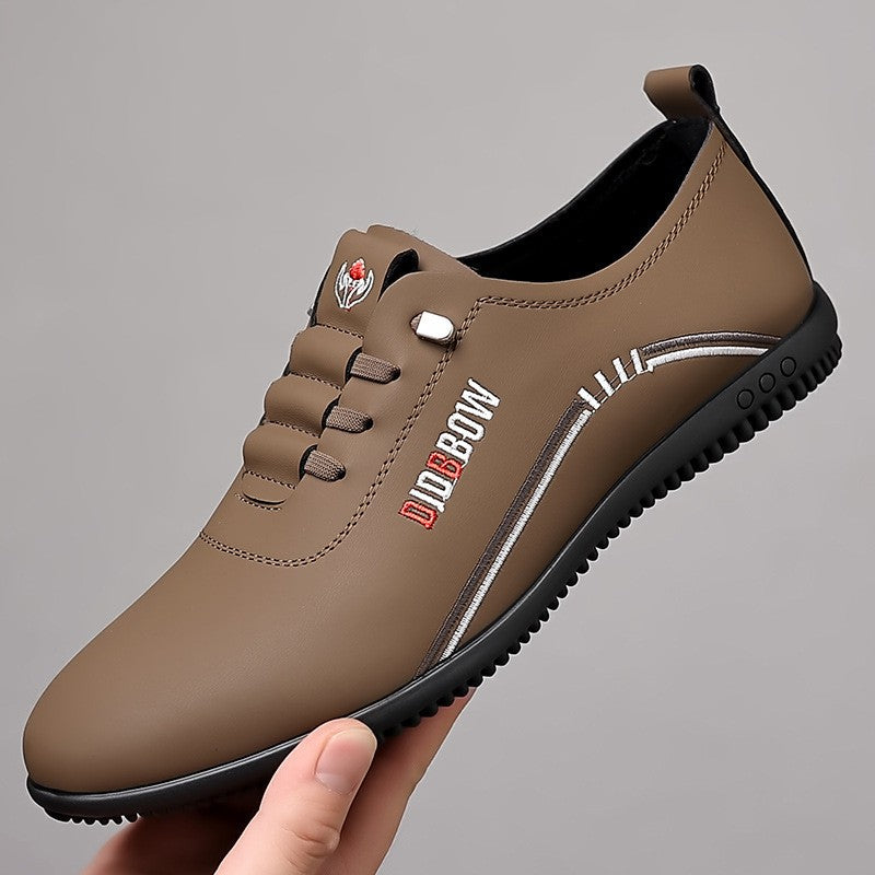 Men's thin trendy casual leather shoes