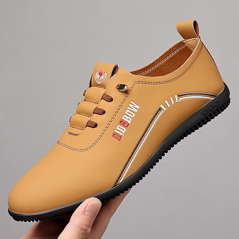 Men's thin trendy casual leather shoes