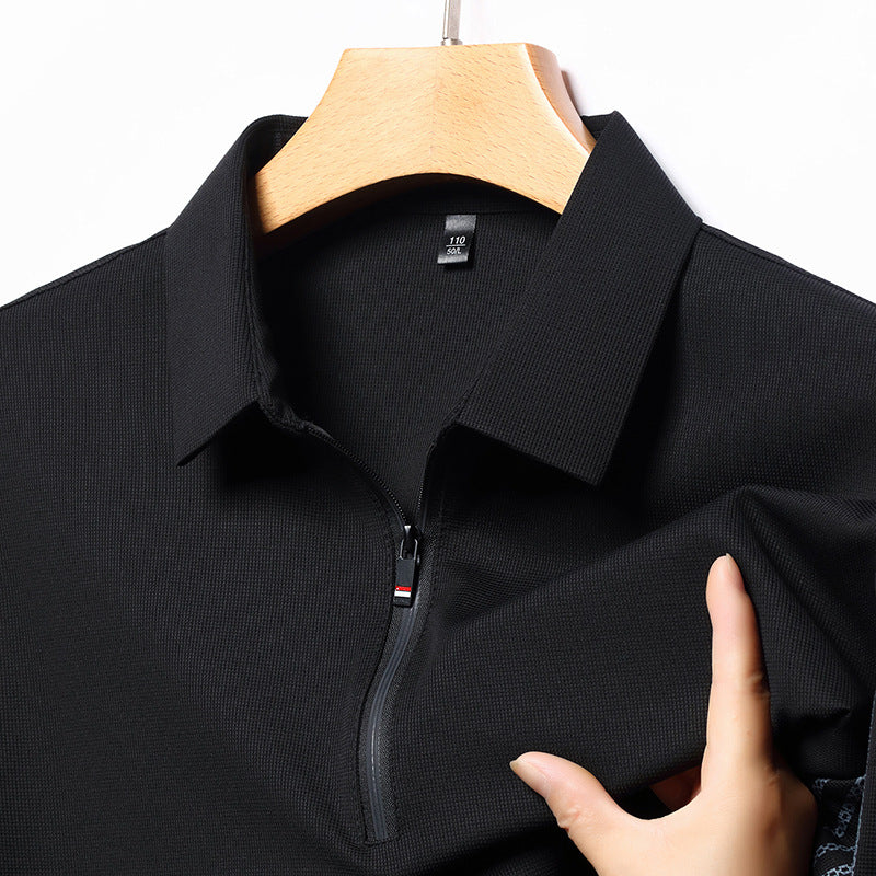 zd254-Men's Spring and Autumn Business Casual Striped Long Sleeve T-shirt