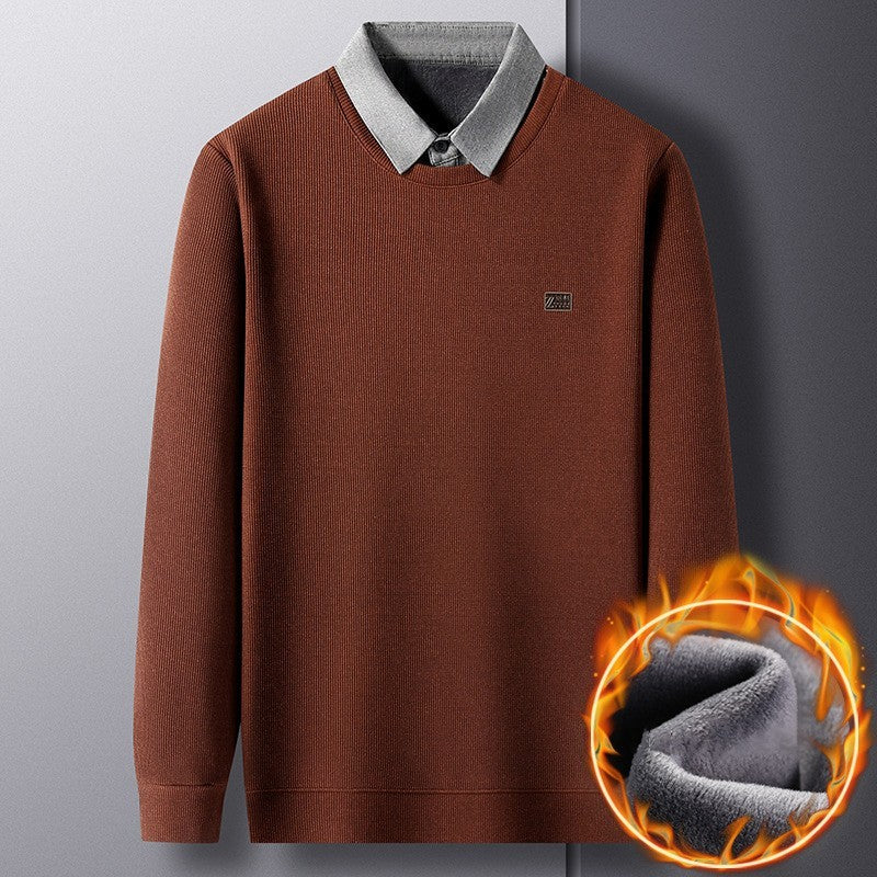 zd248-Men's Autumn and Winter Warm Knitted Sweater Business Casual