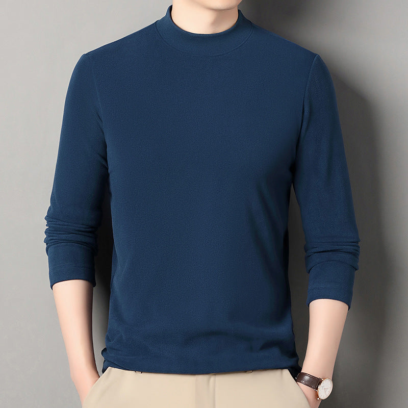 Men's autumn and winter long-sleeved velvet bottoming shirt