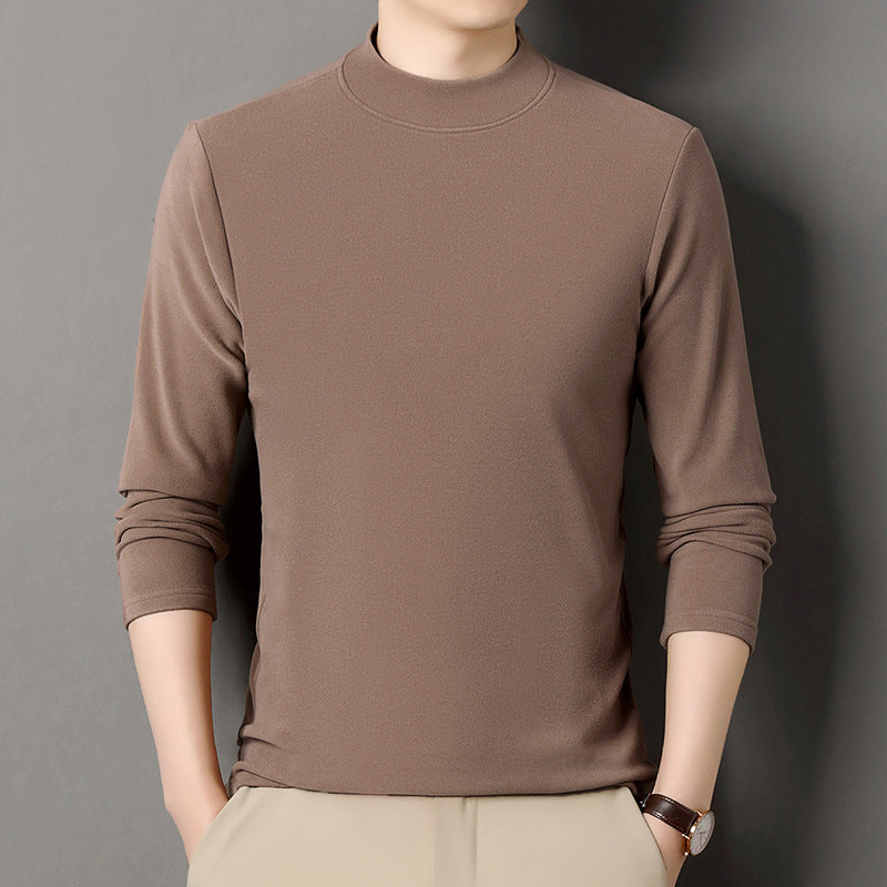 Men's autumn and winter long-sleeved velvet bottoming shirt