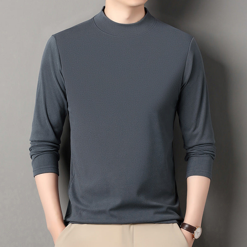 Men's autumn and winter long-sleeved velvet bottoming shirt
