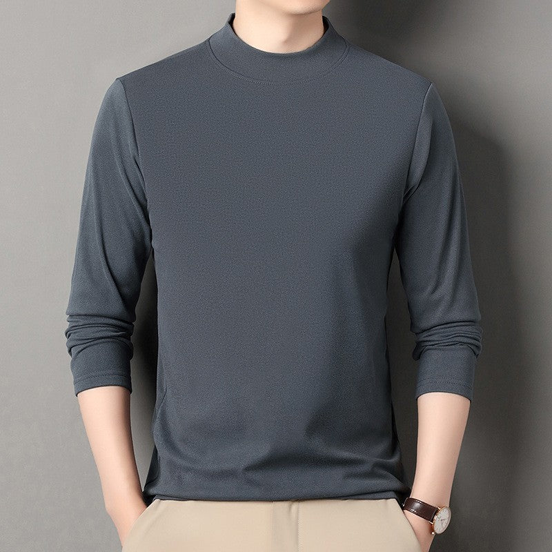 Men's autumn and winter long-sleeved velvet bottoming shirt