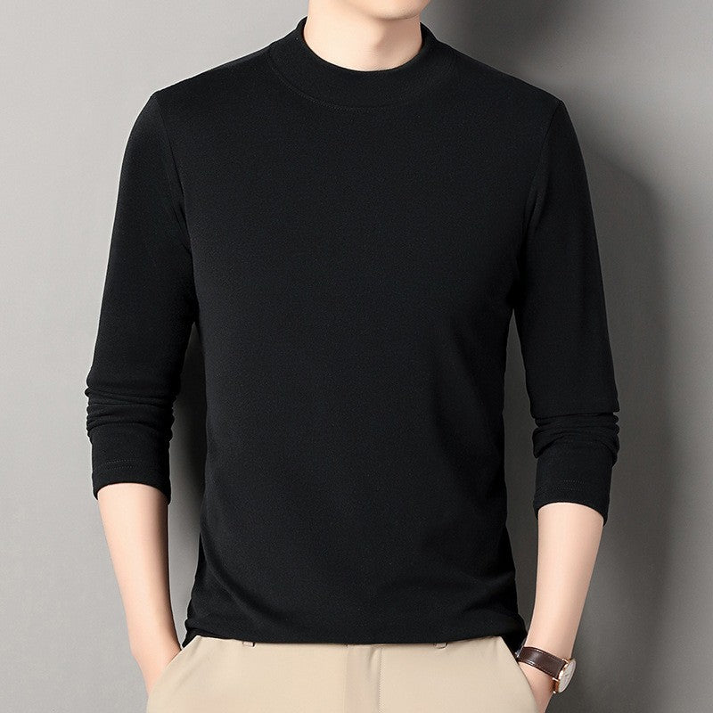 Men's autumn and winter long-sleeved velvet bottoming shirt