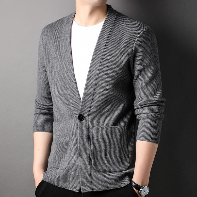 Men's autumn and winter knitted cardigan jacket