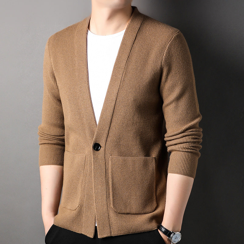 Men's autumn and winter knitted cardigan jacket