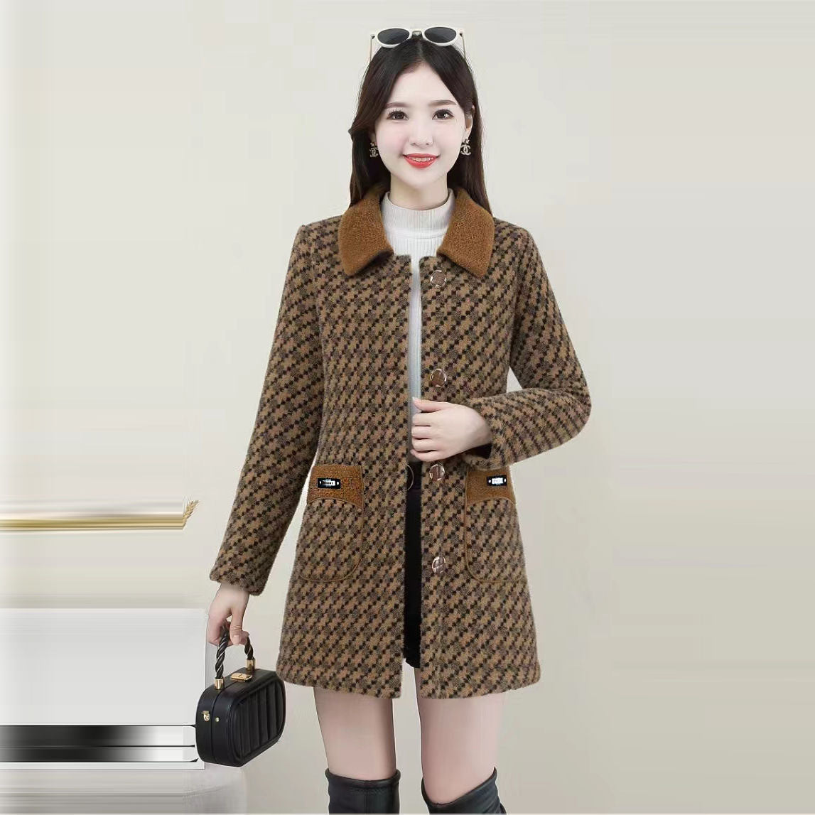 Women's autumn and winter mid-length fashionable coat