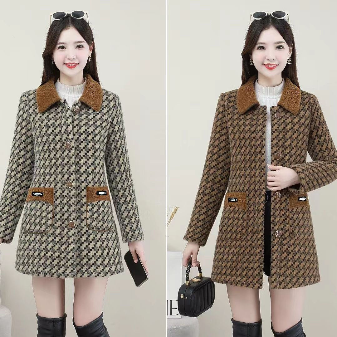 zp505-Women's autumn and winter mid-length fashionable coat