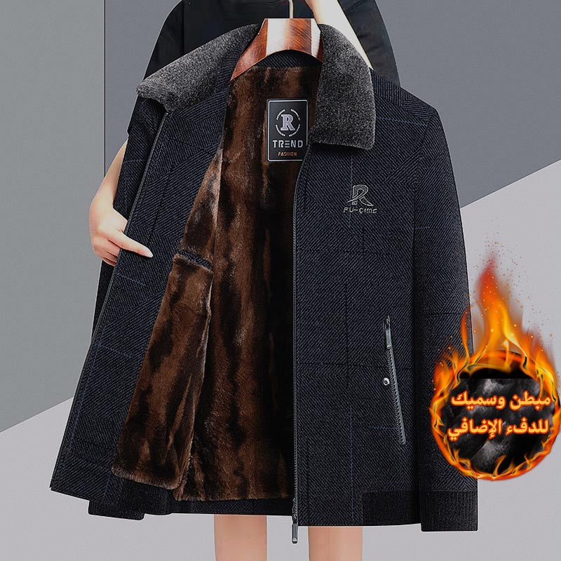 Men's autumn and winter chenille plus velvet thickened jacket