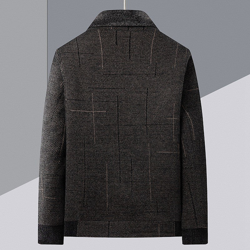 Men's autumn and winter chenille plus velvet thickened jacket