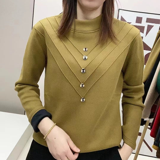 zp487-Autumn and winter thick fleece warm bottoming shirt