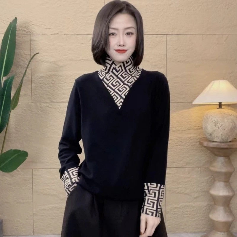 zp488-Winter double-sided velvet half turtleneck bottoming shirt for women