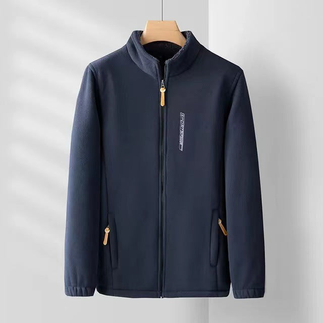 zd278-Men's autumn and winter thickened polar fleece coat