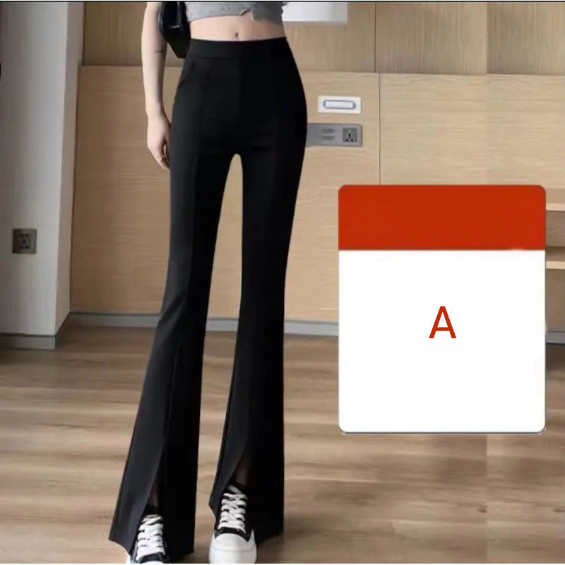 zp537-High waist flared casual pants for women