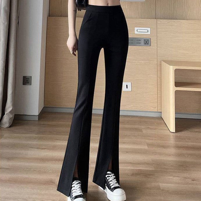 zp537-High waist flared casual pants for women