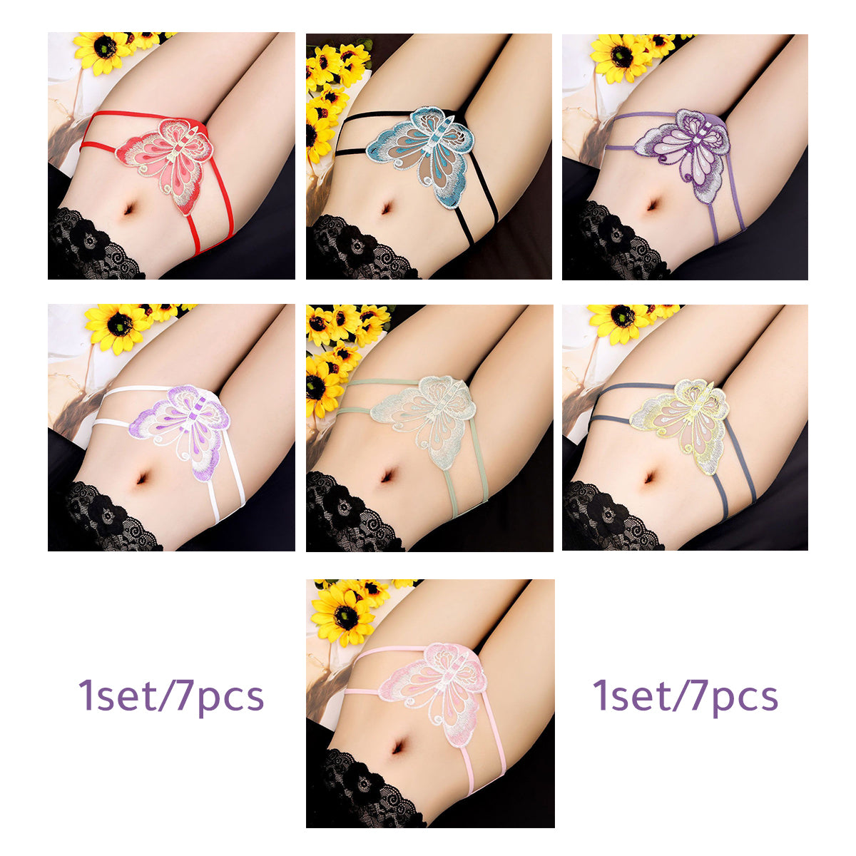 Women's Transparent Embroidered Butterfly Sexy Briefs