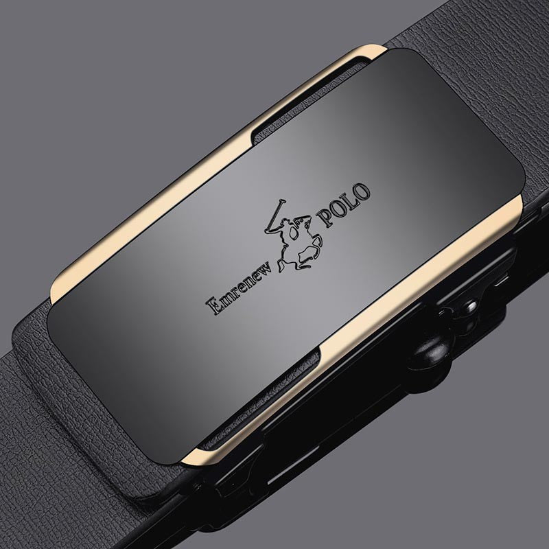 Men's toothless automatic buckle cowhide business belt