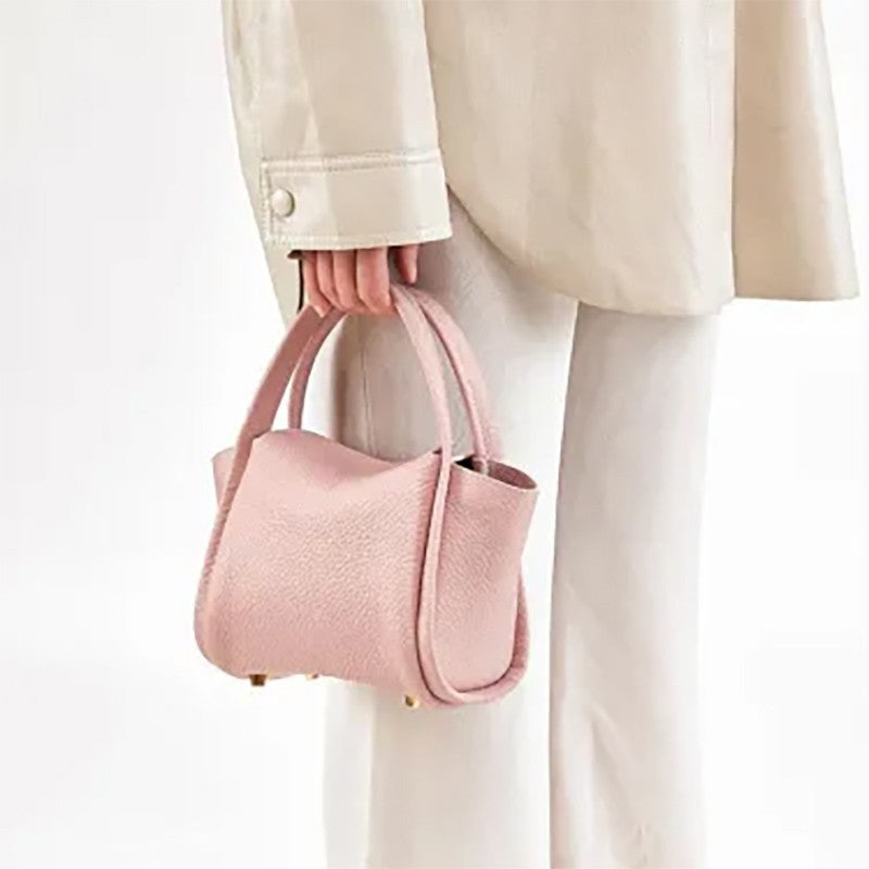 Simple solid color mini handbag crossbody bag