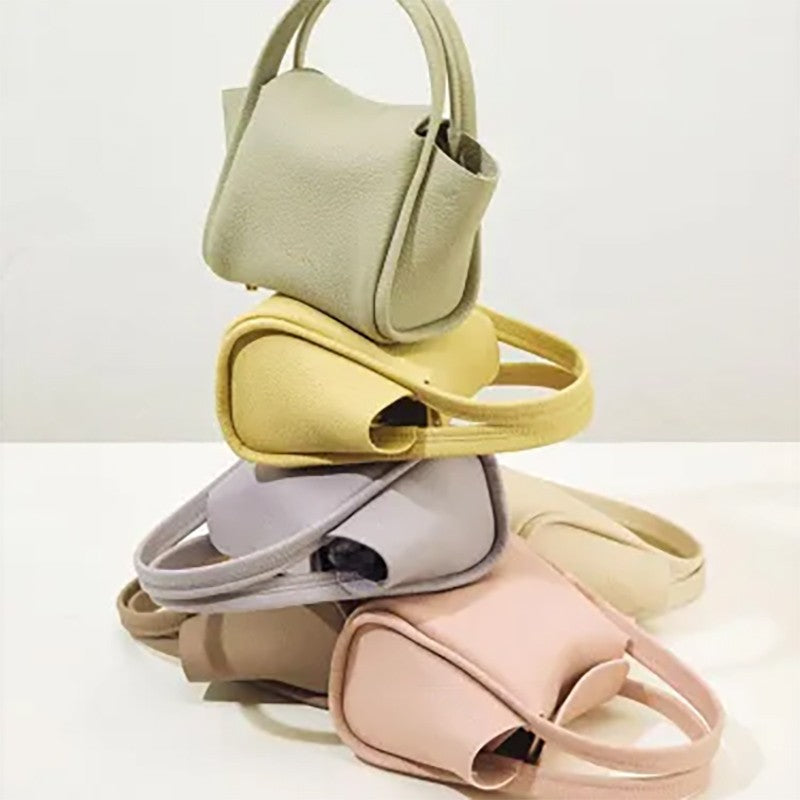 Simple solid color mini handbag crossbody bag