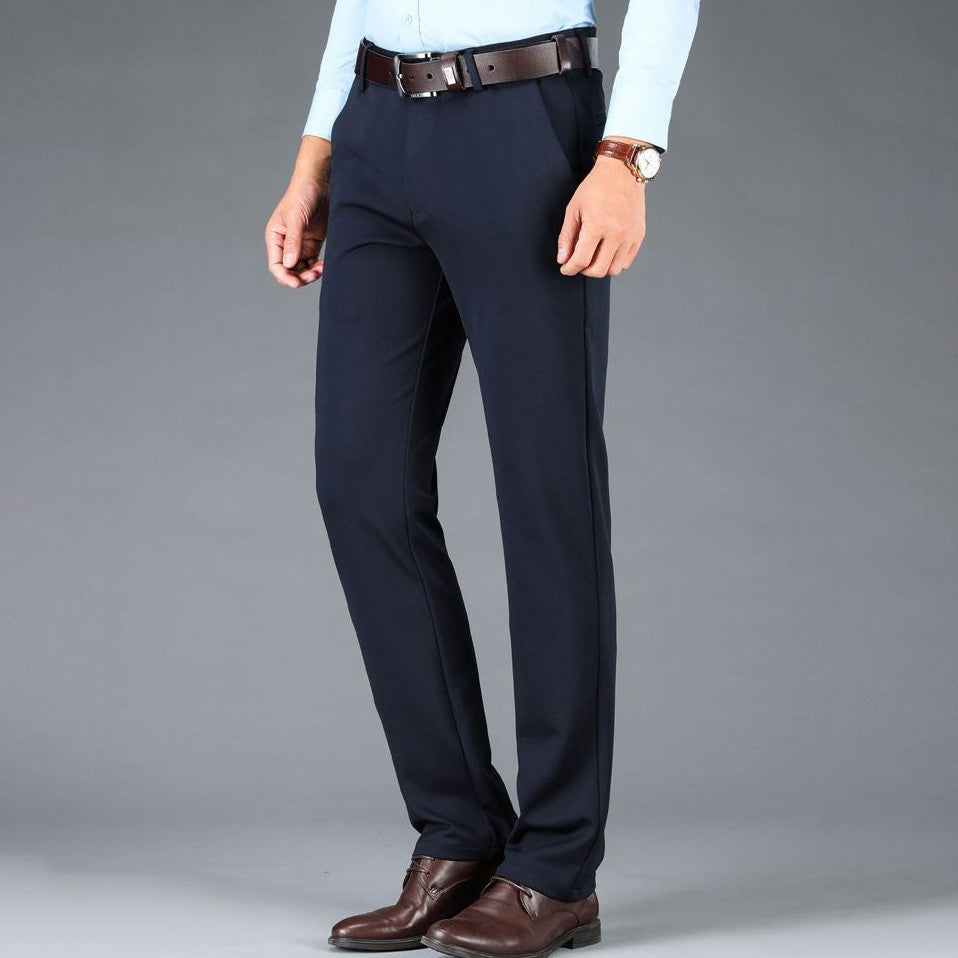 iq326-Ice Silk Casual Slim Straight Men's Trousers