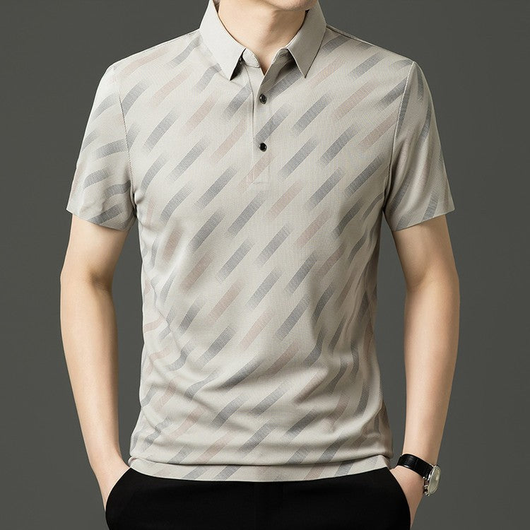 zd346-2025 Men's business printing short-sleeved polo shirt
