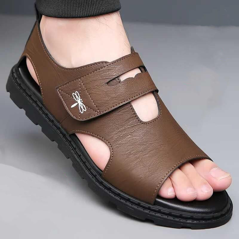 Men's summer genuine leather breathable sandals