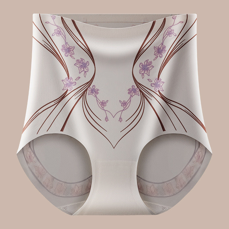 Seamless nude high waist tummy control women's underwear