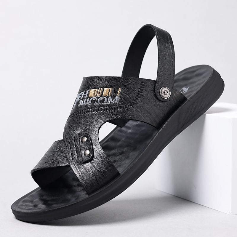 Men's summer breathable leather sandals