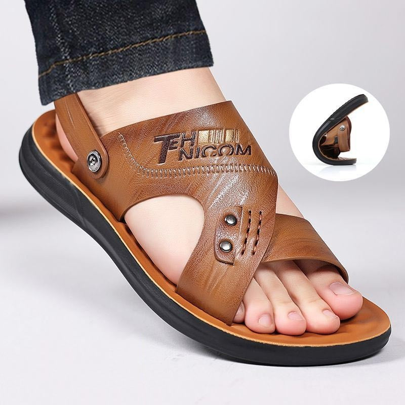 Men's summer breathable leather sandals