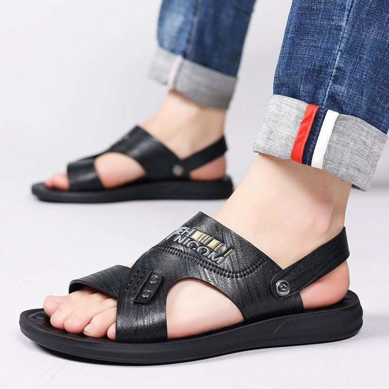 Men's summer breathable leather sandals