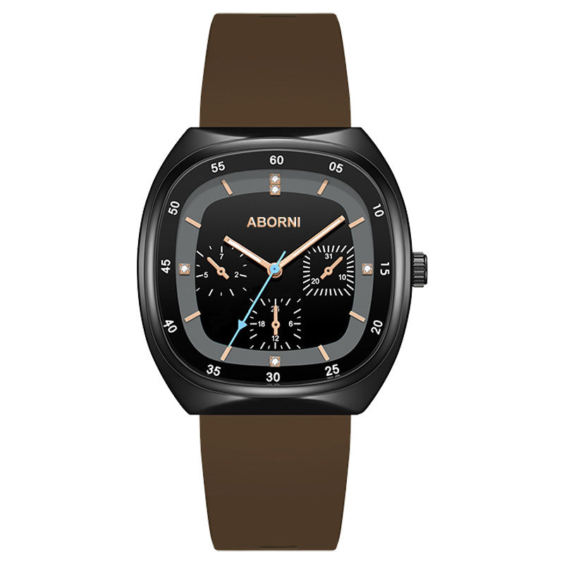 Multifunctional fashionable square women's watch