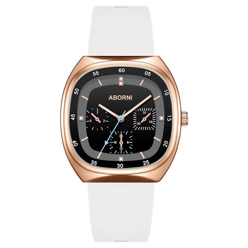 Multifunctional fashionable square women's watch
