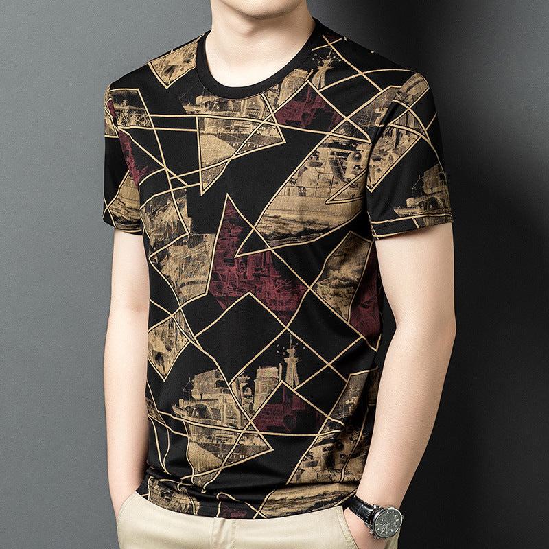luu333-Men's summer short-sleeved T-shirt with personalized patterns