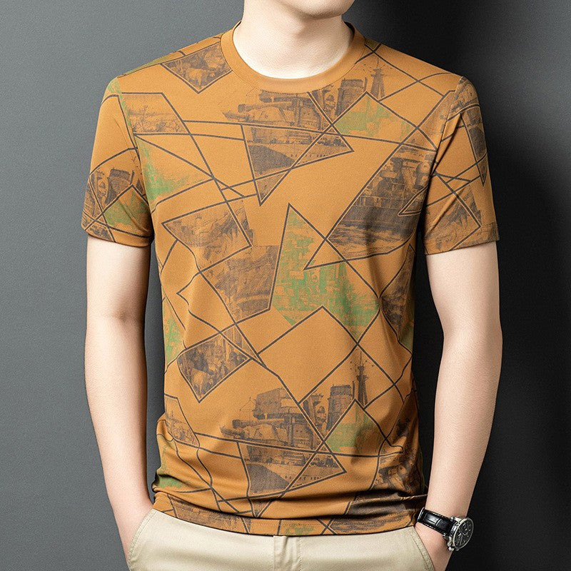 luu333-Men's summer short-sleeved T-shirt with personalized patterns