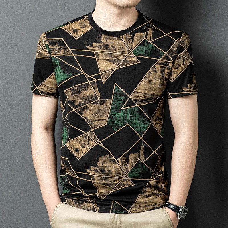 luu333-Men's summer short-sleeved T-shirt with personalized patterns