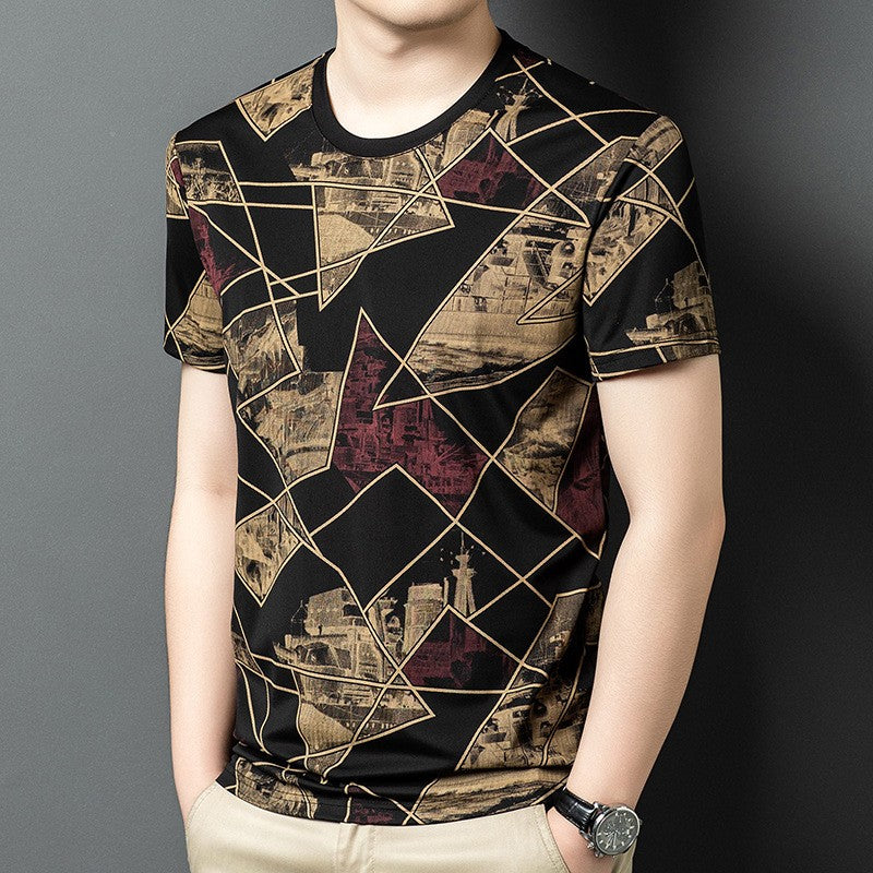 luu333-Men's summer short-sleeved T-shirt with personalized patterns