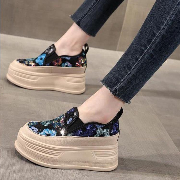 Women's summer casual sequined height increasing shoes