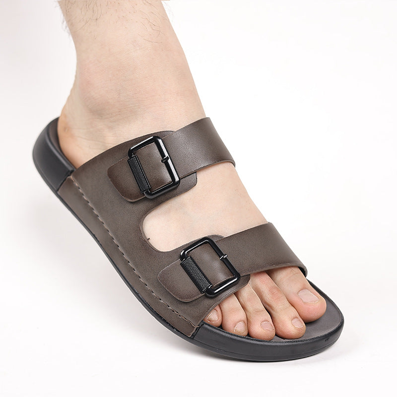 Men's summer breathable leather sandals