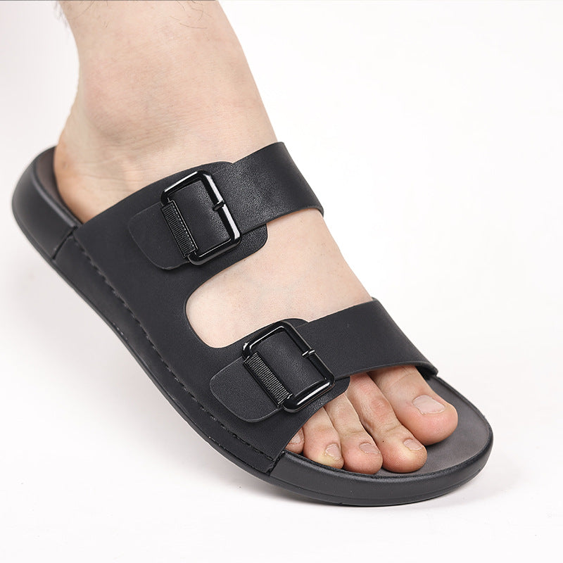 Men's summer breathable leather sandals