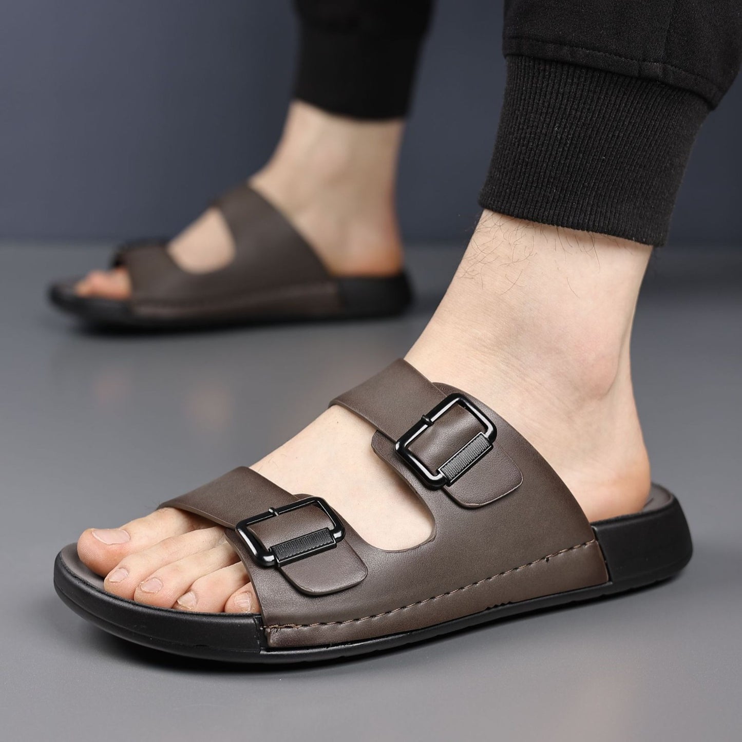 Men's summer breathable leather sandals