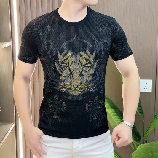 cf336-Men's seasonal personalized print short-sleeved T-shirt
