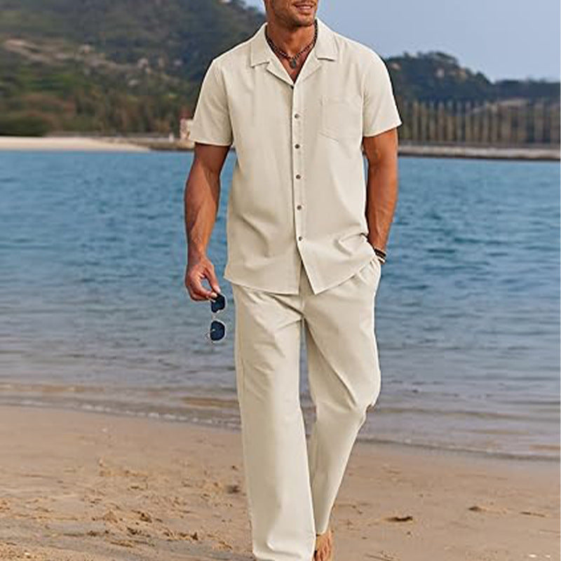 Ultra-thin ice silk linen outfit for summer