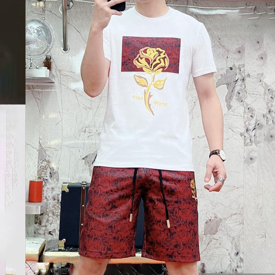 Men's short-sleeved T-shirt shorts casual suit