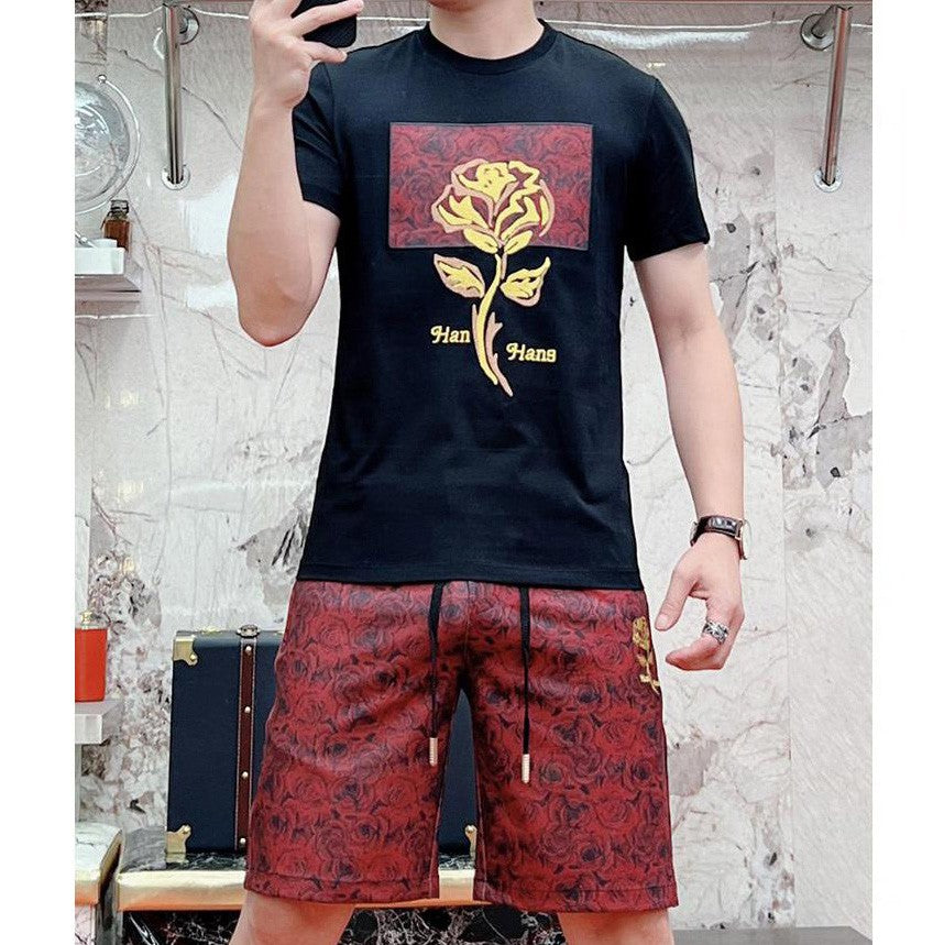 Men's short-sleeved T-shirt shorts casual suit