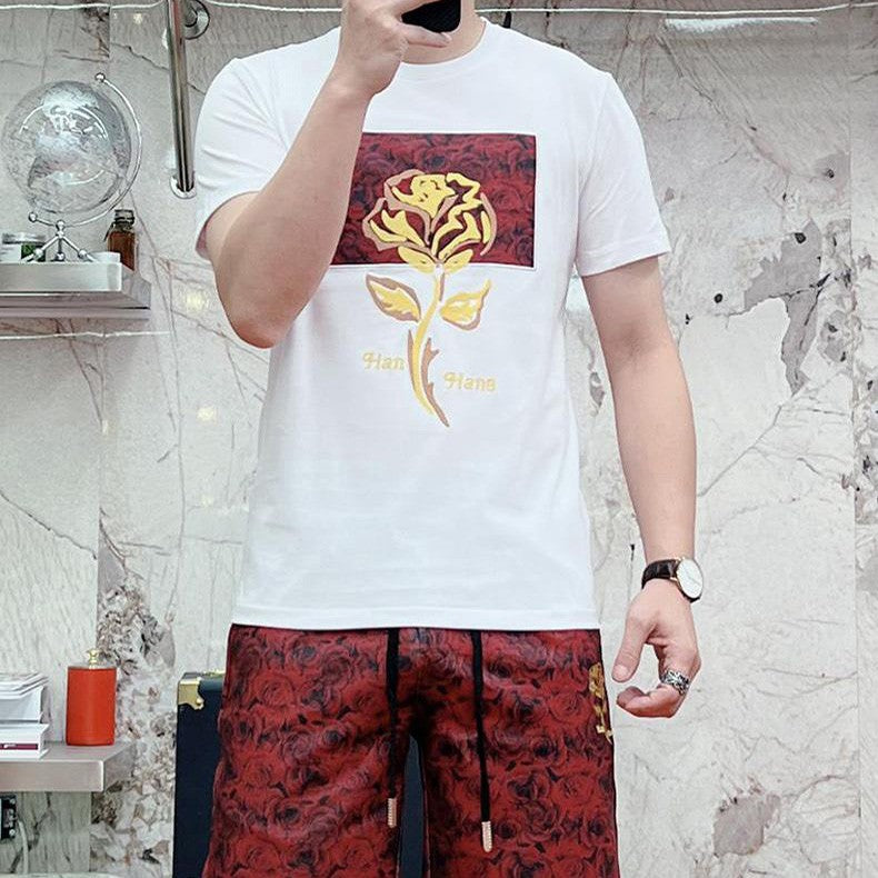 Men's short-sleeved T-shirt shorts casual suit